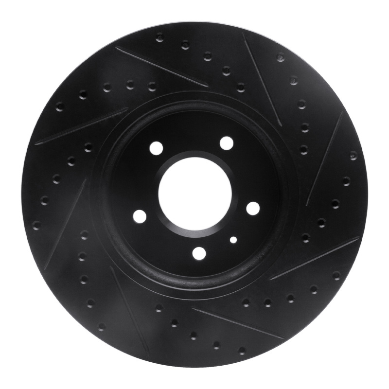 Cadillac STS Brake Rotor (1) - Front Left - R1 Concepts - Drilled & Slotted - Black - `09-`11